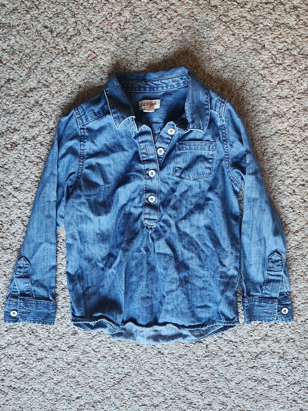 5T Cat & Jack 1/2 Button Down Chambray